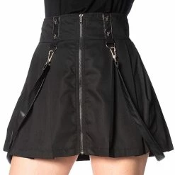 Banned Alternative Mini Skirt - Patent Straps