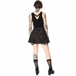 Banned Alternative Mini Skirt - Patent Straps -KILLSTAR Shop banned alternative mini skirt patent straps3