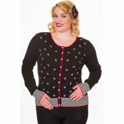 Banned Cardigan - Close Call Anchor Black -KILLSTAR Shop banned cardigan close call anchor black3