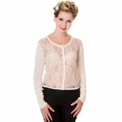 Banned Cardigan - Goth Lace Beige