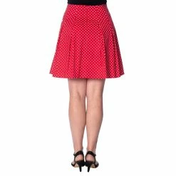 Banned Retro A-Line Skirt - Polka Dots Red -KILLSTAR Shop banned retro a line skirt polka dots red4