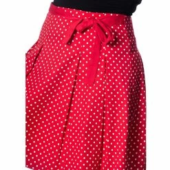 Banned Retro A-Line Skirt - Polka Dots Red -KILLSTAR Shop banned retro a line skirt polka dots red5