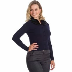 Banned Retro Cardigan - Bow Dreaming Navy