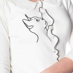 Banned Retro Cardigan - Cat Scallop White -KILLSTAR Shop banned retro cardigan cat scallop white3