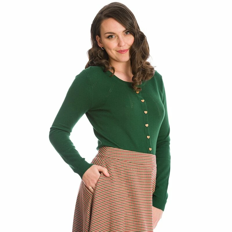 Banned Retro Cardigan - Nina Green 2 Banned Retro Cardigan - Nina Green - Image 2