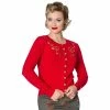 Banned Retro Cardigan - Winter Leaves Red