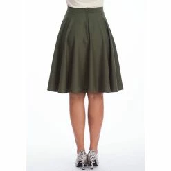 Banned Retro Circle Skirt - Foxy Khaki -KILLSTAR Shop banned retro circle skirt foxy khaki3