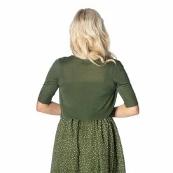 Banned Retro Crop Cardigan - Bobby Basic Khaki -KILLSTAR Shop banned retro crop cardigan bobby basic khaki 13