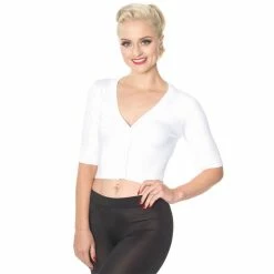 Banned Retro Crop Cardigan - Overload Snow White