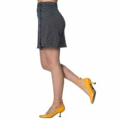 Banned Retro Mini Skirt - Bella Houndstooth Grey -KILLSTAR Shop banned retro mini skirt bella houndstooth grey3