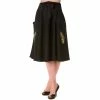 Banned Skirt - Peacock Feather Black