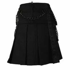 Black Pistol Denim Mini Skirt - Chain Skirt -KILLSTAR Shop black pistol denim mini skirt chain skirt4