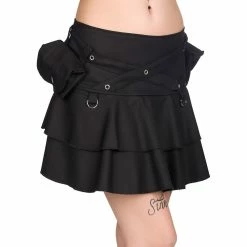 Black Pistol Mini Skirt- Pocket Mini Denim