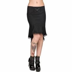 Black Pistol Skirt - Wave Skirt Denim