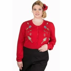 Dancing Days Cardigan - New Romantics Red -KILLSTAR Shop dancing days cardigan new romantics red4