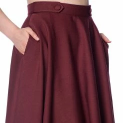 Dancing Days Circle Skirt - Di Di Swing Burgundy -KILLSTAR Shop dancing days circle skirt di di swing burgundy4