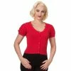 Dancing Days Crop Cardigan - Short Plain Red