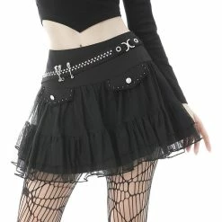 Dark In Love Mini Skirt - Safety Skulls