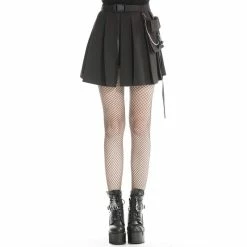 Dark In Love Pleated Mini Skirt - Black Casual