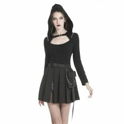 Dark In Love Pleated Mini Skirt - Black Casual -KILLSTAR Shop dark in love pleated mini skirt black casual6