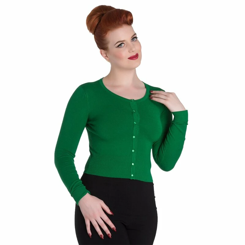 Hell Bunny Cardigan - Paloma Green 1 Hell Bunny Cardigan - Paloma Green