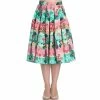 Hell Bunny Pleated Skirt - Peacock