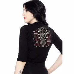 Johnny Cash Cropped Cardigan - Burning Thing