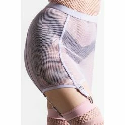 Killstar Fishnet Mini Skirt - Heartbeats Lilac