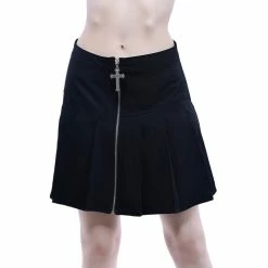 Killstar Mini Pleated Skirt - Don't Cross Me