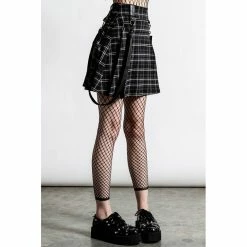 Killstar Mini Skirt - Gunner Ash Tartan -KILLSTAR Shop killstar mini skirt gunner ash tartan3