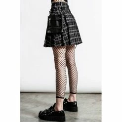 Killstar Mini Skirt - Gunner Ash Tartan -KILLSTAR Shop killstar mini skirt gunner ash tartan4