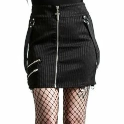 Killstar Mini Skirt - Katy Coffin Pinstripe