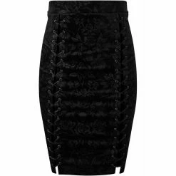 Killstar Pencil Skirt - Claret Black -KILLSTAR Shop killstar pencil skirt claret black3