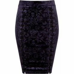 Killstar Pencil Skirt - Claret Purple -KILLSTAR Shop killstar pencil skirt claret purple3