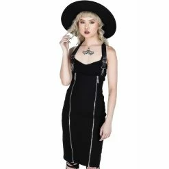 Killstar Pencil Skirt - The Devil Wears Stripes Black