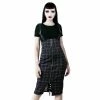 Killstar Pencil Skirt With Suspenders - Tempest Tartan