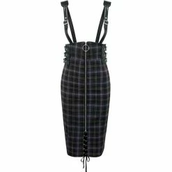 Killstar Pencil Skirt With Suspenders - Tempest Tartan 6 Killstar Pencil Skirt With Suspenders - Tempest Tartan -KILLSTAR Shop killstar pencil skirt with suspenders tempest tartan3