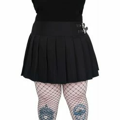 Killstar Pleated Mini Skirt - Bat Girl Black -KILLSTAR Shop killstar pleated mini skirt bat girl black3