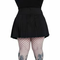 Killstar Pleated Mini Skirt - Bat Girl Black -KILLSTAR Shop killstar pleated mini skirt bat girl black4
