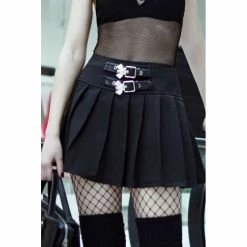 Killstar Pleated Mini Skirt - Bat Girl Black -KILLSTAR Shop killstar pleated mini skirt bat girl black5