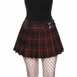 Killstar Pleated Mini Skirt - Bat Girl Tartan