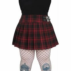 Killstar Pleated Mini Skirt - Bat Girl Tartan -KILLSTAR Shop killstar pleated mini skirt bat girl tartan3