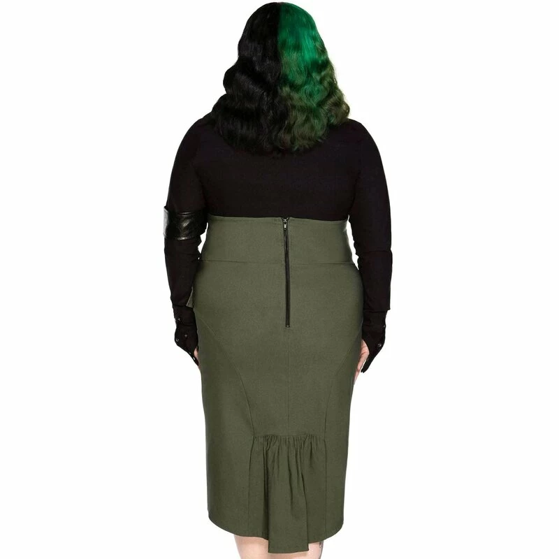 Killstar Pleated Mini Skirt - Darkwave Division Khaki 6 Killstar Pleated Mini Skirt - Darkwave Division Khaki - Image 6