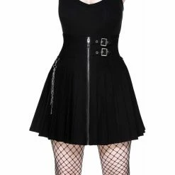 Killstar Pleated Mini Skirt - Devil In Disguise Black