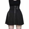 Killstar Pleated Mini Skirt - Devil In Disguise Pinstripe