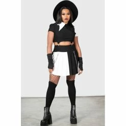 KILLSTAR Pleated Mini Skirt - Hels Harlequin -KILLSTAR Shop killstar pleated mini skirt hels harlequin4