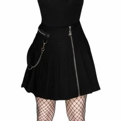 Killstar Pleated Mini Skirt - Savage Black