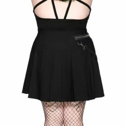 Killstar Pleated Mini Skirt - Savage Black -KILLSTAR Shop killstar pleated mini skirt savage black4