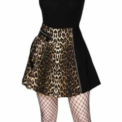 Killstar Pleated Mini Skirt - Savage Leo
