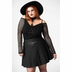 Killstar Pleated Mini Skirt - Scary -KILLSTAR Shop killstar pleated mini skirt scary4